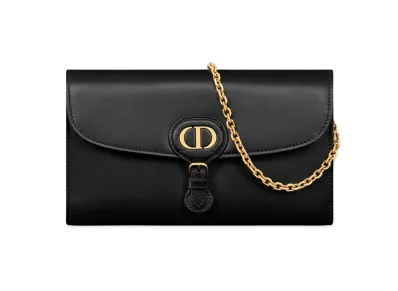 Dior Bobby East-West Pouch with Chain Smooth Calfskin "Black"