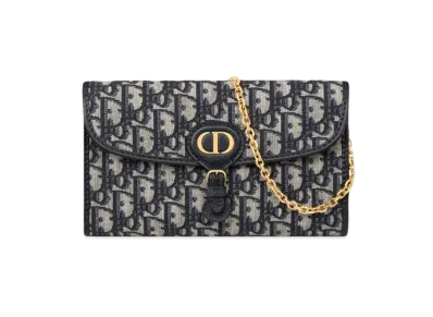 Dior Bobby East-West Pouch with Chain Dior Oblique Jacquard "Blue"