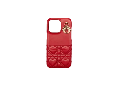 Dior Dioramour Lady Dior iPhone 15 Pro Max Case Cannage Calfskin Japan Exclusive "Red"