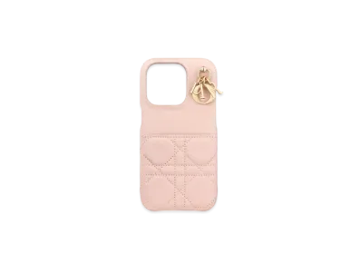 Dior Lady Dior IPhone 15 Pro Case Cannage Lambskin Japan Exclusive "Powder Pink"