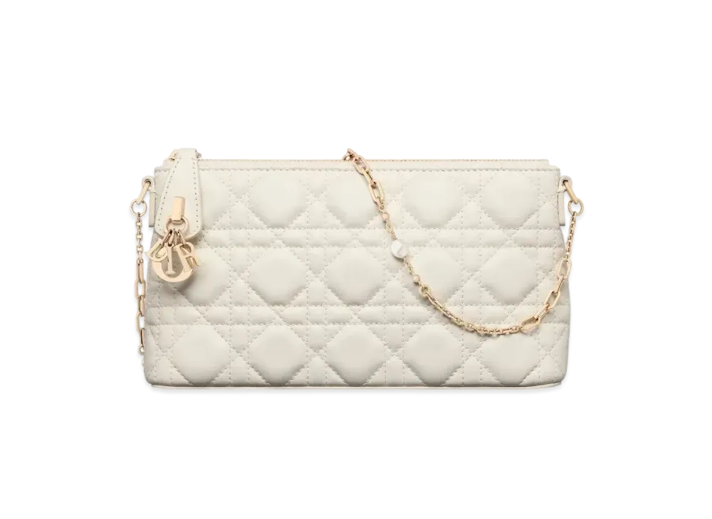 Dior Miss Dior Mini Shoulder Bag Cannage Lambskin "Latte"
