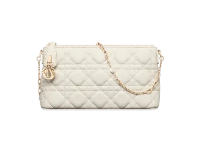Dior Miss Dior Mini Shoulder Bag Cannage Lambskin "Latte"