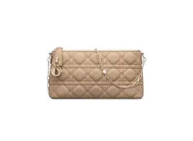 Dior Miss Dior Midi Mini Bag Cannage Lambskin "Biscuit"