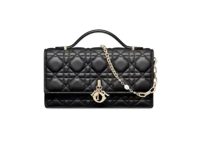 Dior Miss Dior Mini Shoulder Bag Cannage Lambskin "Black"