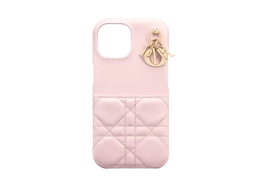 Dior Lady Dior iPhone 15 Case Cannage Calfskin Japan Exclusive "Pail Pink"