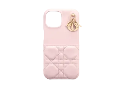 Dior Lady Dior iPhone 15 Case Cannage Calfskin Japan Exclusive "Pail Pink"
