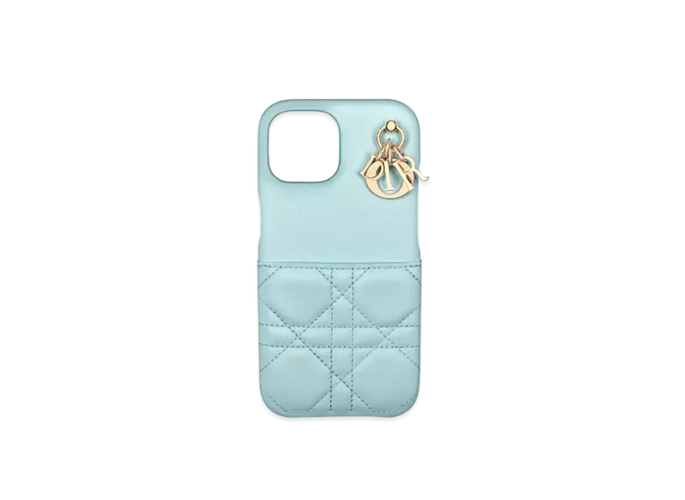 Dior Lady Dior iPhone 15 Case Cannage Lambskin Japan Exclusive "Celestial Blue"