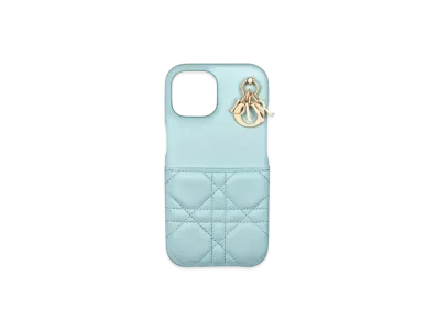 Dior Lady Dior iPhone 15 Case Cannage Lambskin Japan Exclusive "Celestial Blue"
