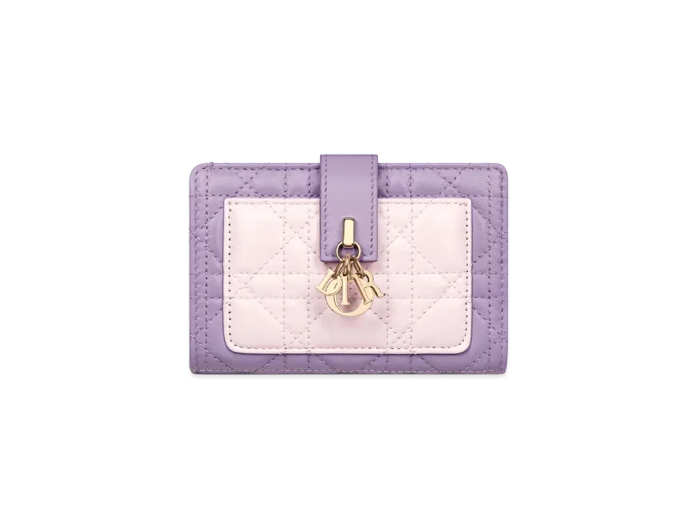 Dior My Dior Dittany Wallet Cannage Lambskin Japan Exclusive "Lilac Purple/Pale Pink"