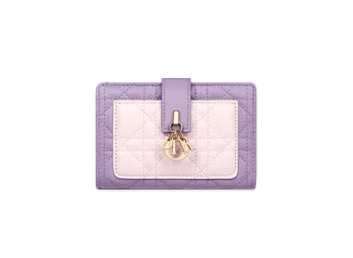 Dior My Dior Dittany Wallet Cannage Lambskin Japan Exclusive "Lilac Purple/Pale Pink"