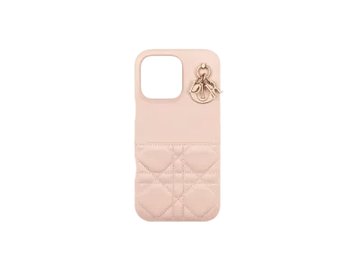 Dior Lady Dior iPhone 16 Pro Max Case Cannage Lambskin "Powder Pink/Pail Gold"