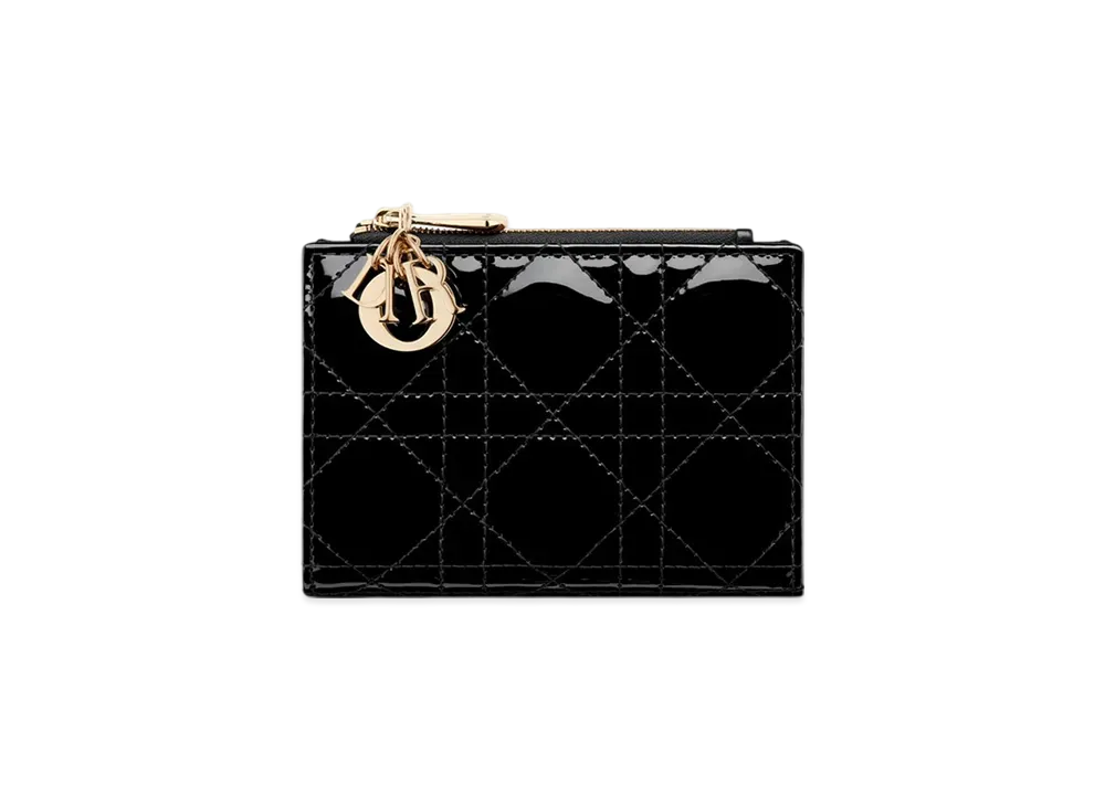 ディオール レディ ディオール ダリア ウォレット カナージュ パテントカーフスキン "ブラック" S6037OVRB_M900