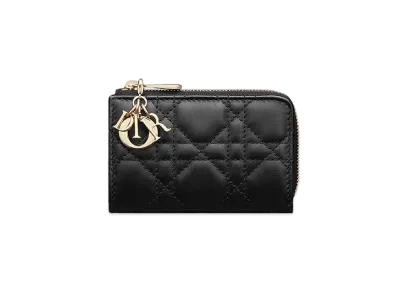 Dior Lady Dior Yuzu Key Case Cannage Lambskin "Black"