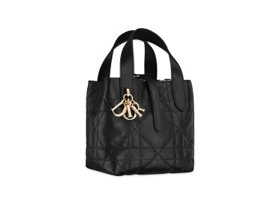 Dior Toujours Vertical Nano Tote Bag Macrocannage Calfskin "Black"