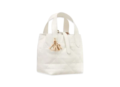 Dior Toujours Vertical Nano Tote Bag Macrocannage Calfskin "Latte"