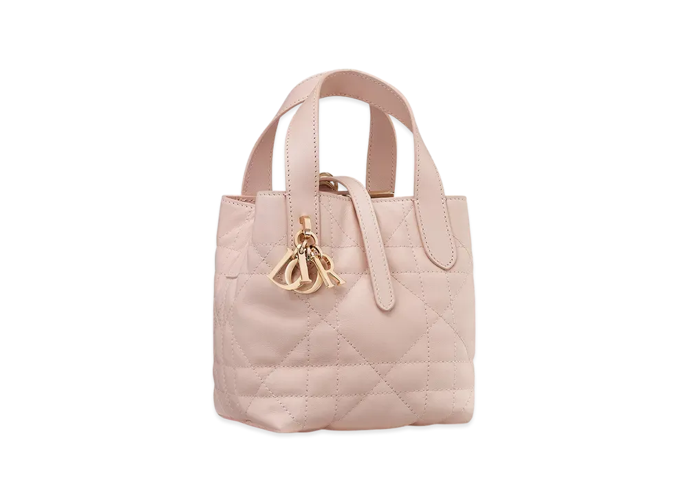 Dior Toujours Vertical Nano Tote Bag Macrocannage Calfskin "Powder Pink"