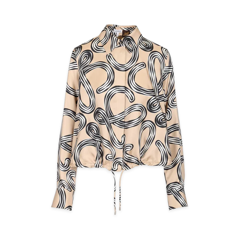 LOEWE Women's Silk Balloon Shirt "Beige"