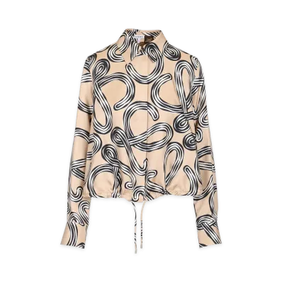 LOEWE Women's Silk Balloon Shirt "Beige"