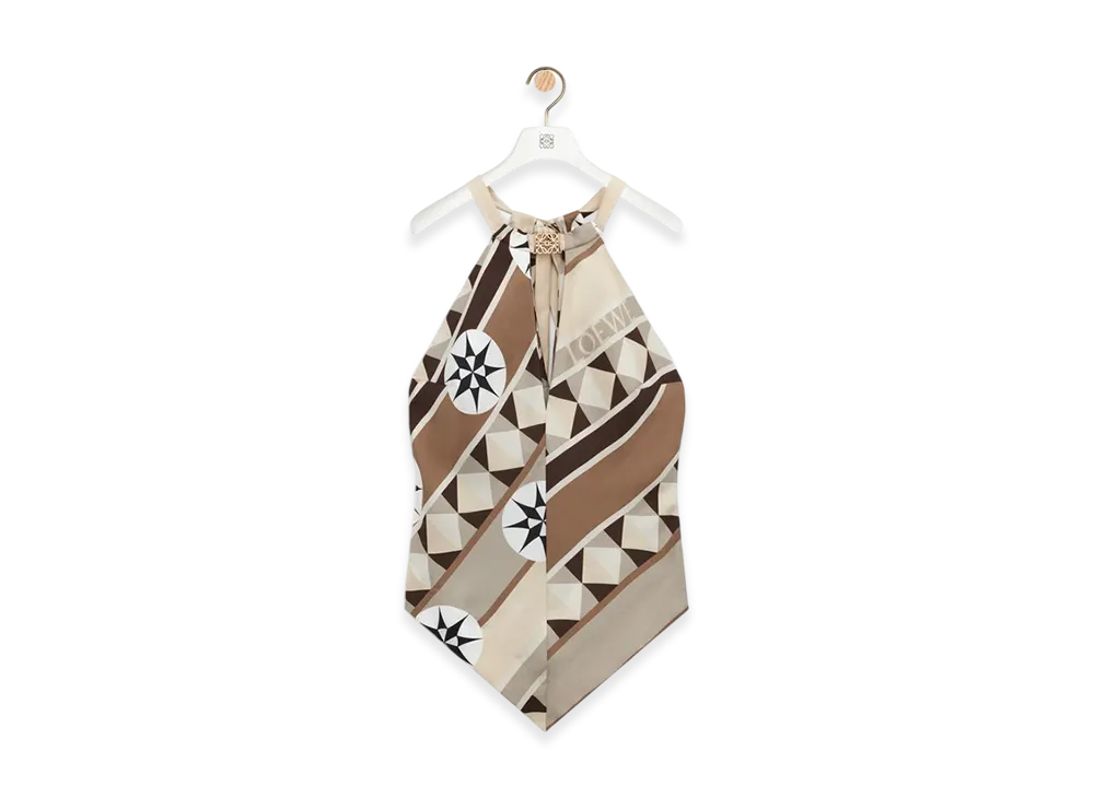 LOEWE Halterneck Top "Beige/Multicolor"