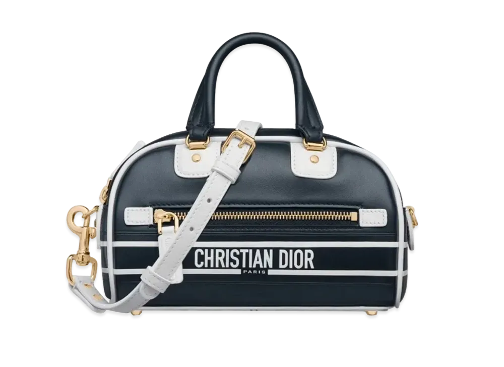 ディオール バイブ ジップ ボウリング マイクロバッグ カーフスキン "ブルー" S6200OSGQ_M928