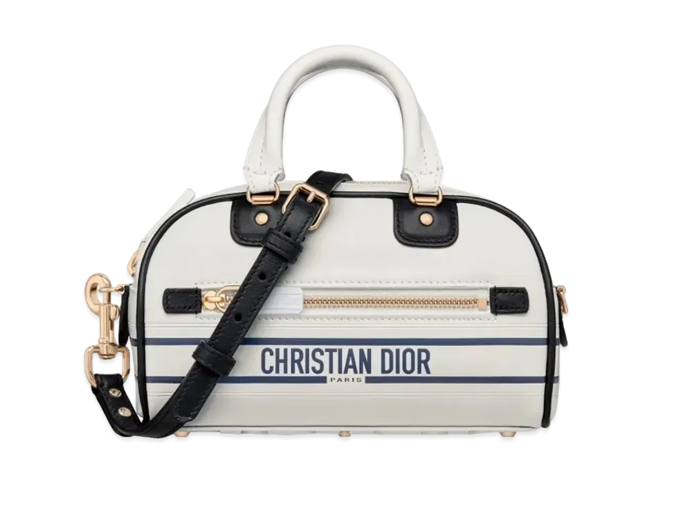 Dior Vibe Zip Bowling Micro Bag Calfskin "White"