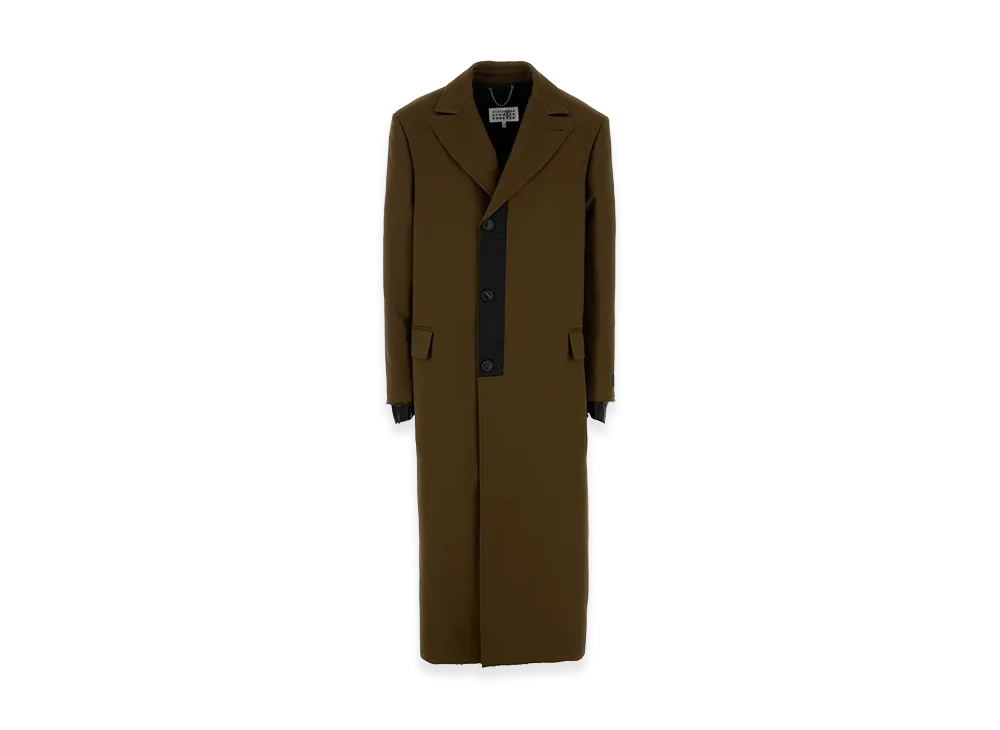 MM6 Maison Margiela Women's Mud Polyester Coat "Brown"