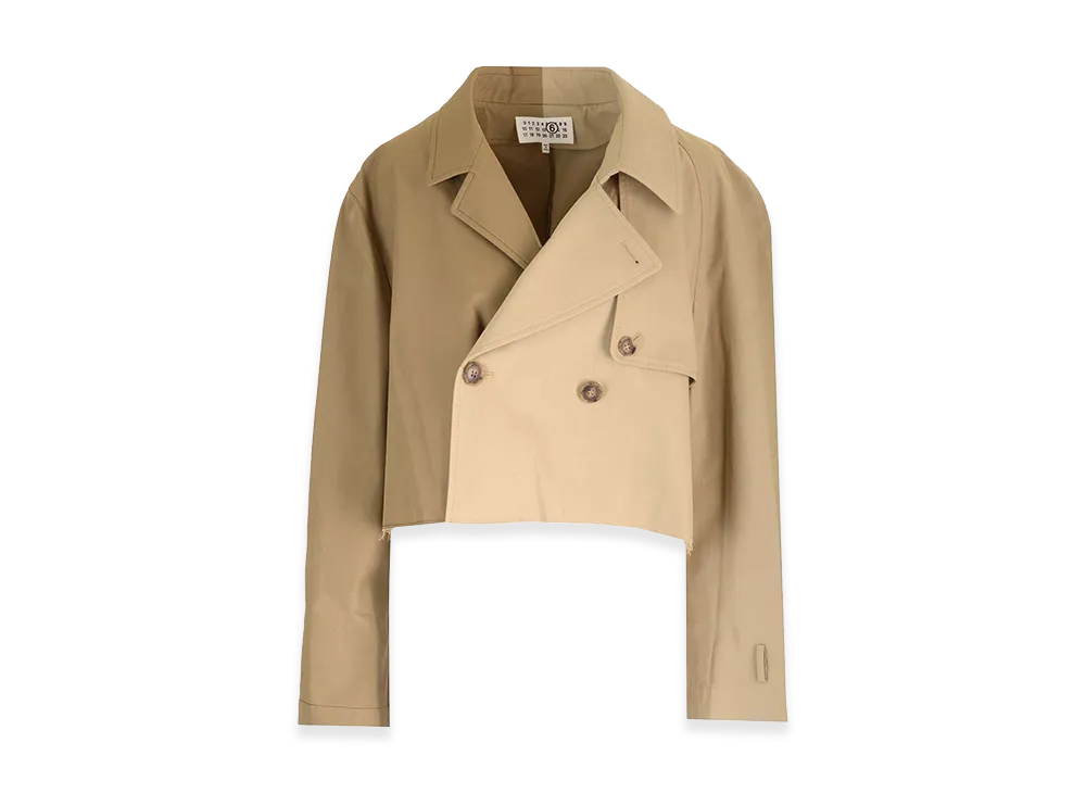 MM6 Maison Margiela Women's Cropped Trench Coat "Beige"