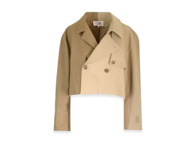 MM6 Maison Margiela Women's Cropped Trench Coat "Beige"