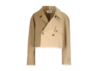 MM6 Maison Margiela Women's Cropped Trench Coat "Black"