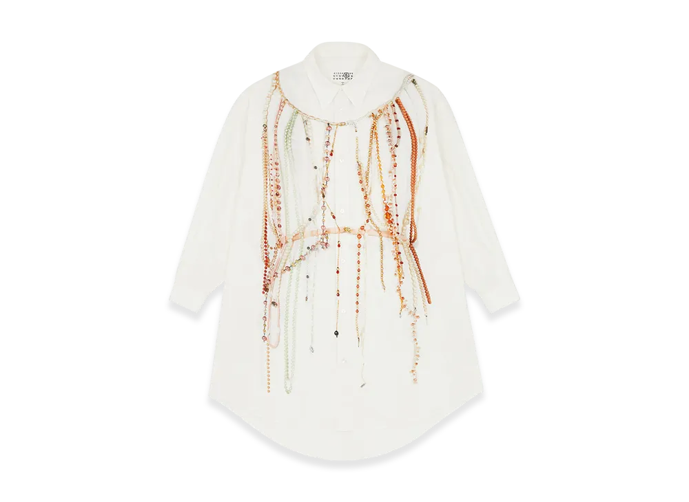 MM6 Maison Margiela Women's Pearl Shirt Dress "White"