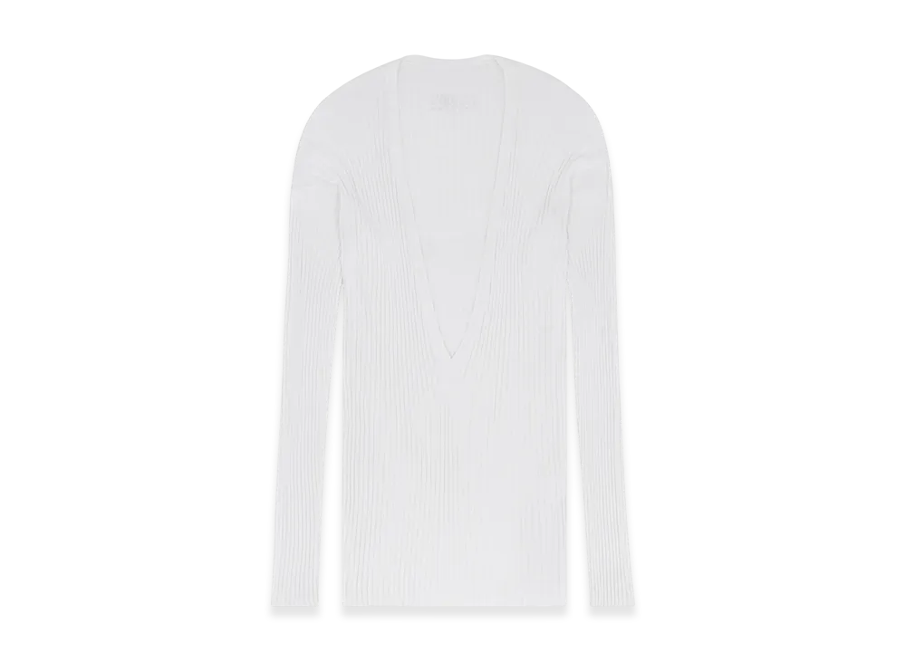 MM6 Maison Margiela Women's V-Neck Knit "White"