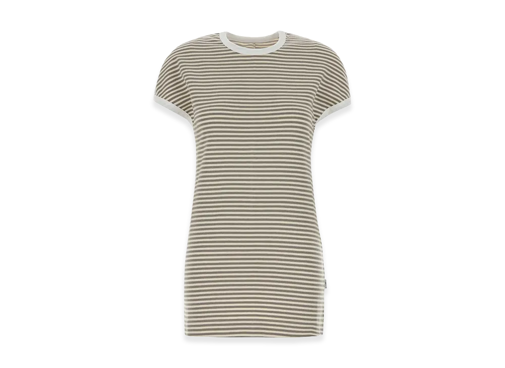 MM6 Maison Margiela Women's Embroidered Stretch Cotton Mini Dress "Stripped"