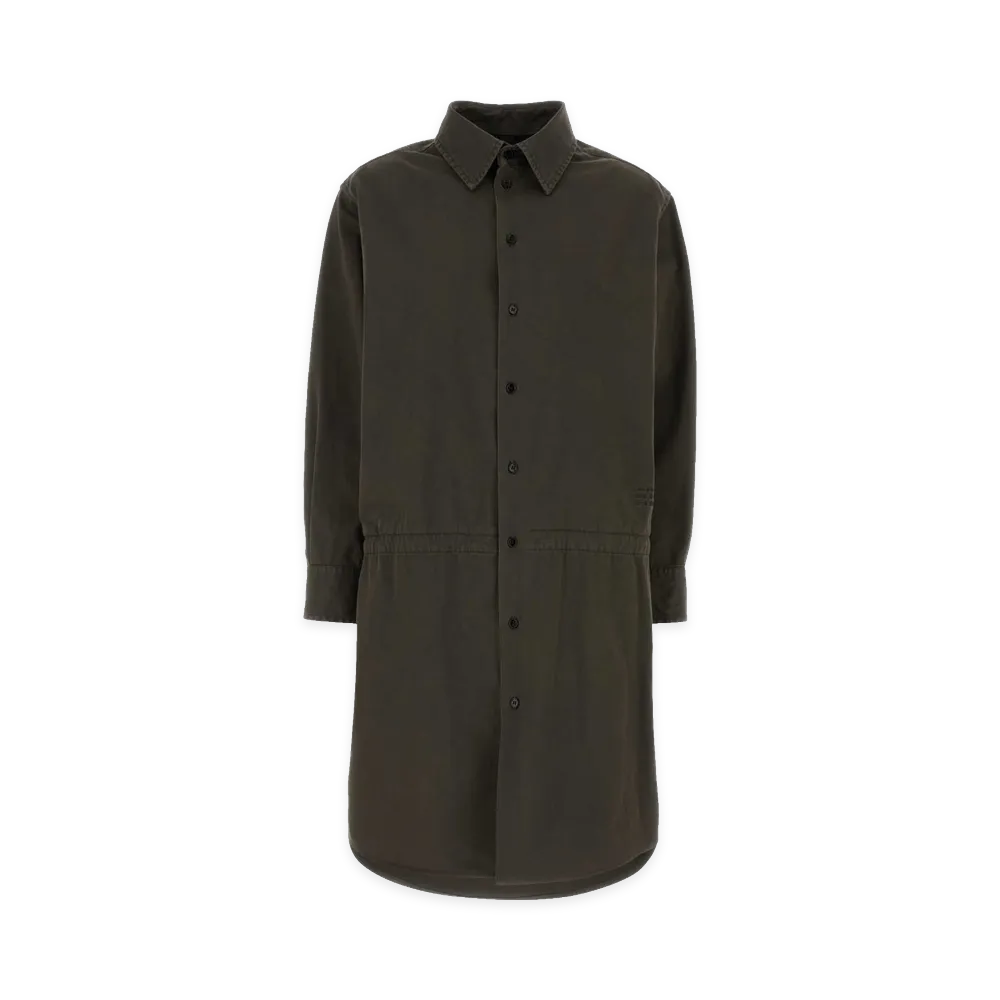 MM6 Maison Margiela Women's Gabardine Shirt Dress "Chocolate/Brown"