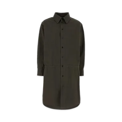 MM6 Maison Margiela Women's Gabardine Shirt Dress "Chocolate/Brown"