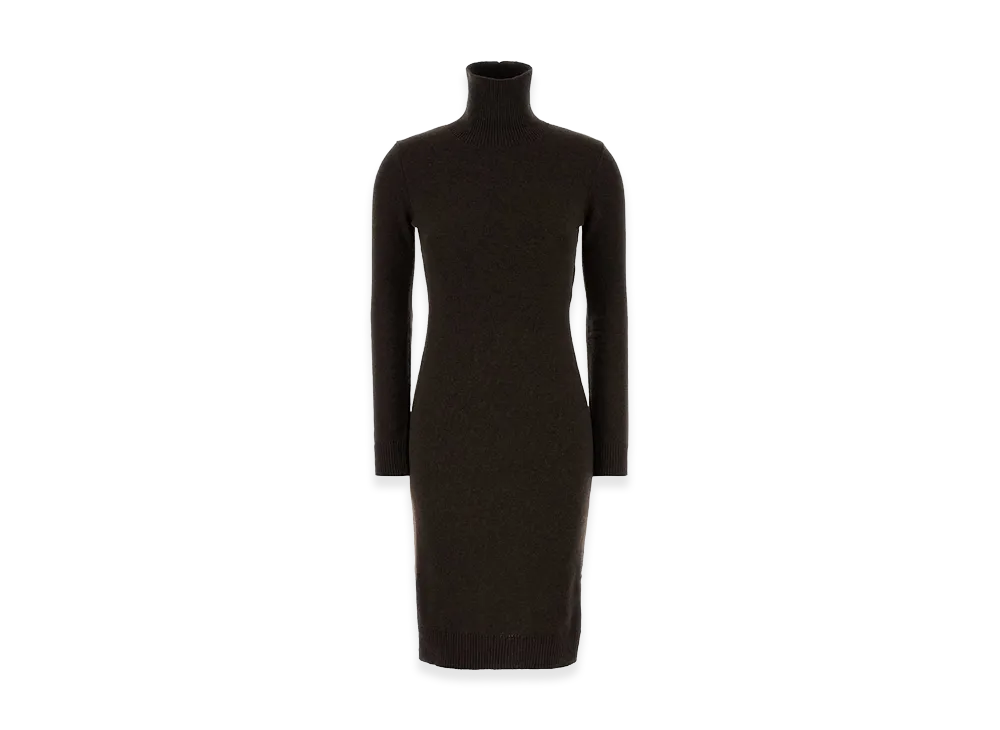 MM6 Maison Margiela Women's Dark Brown Wool Blend Sweater Dress "Brown"