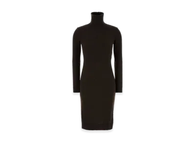 MM6 Maison Margiela Women's Dark Brown Wool Blend Sweater Dress "Brown"