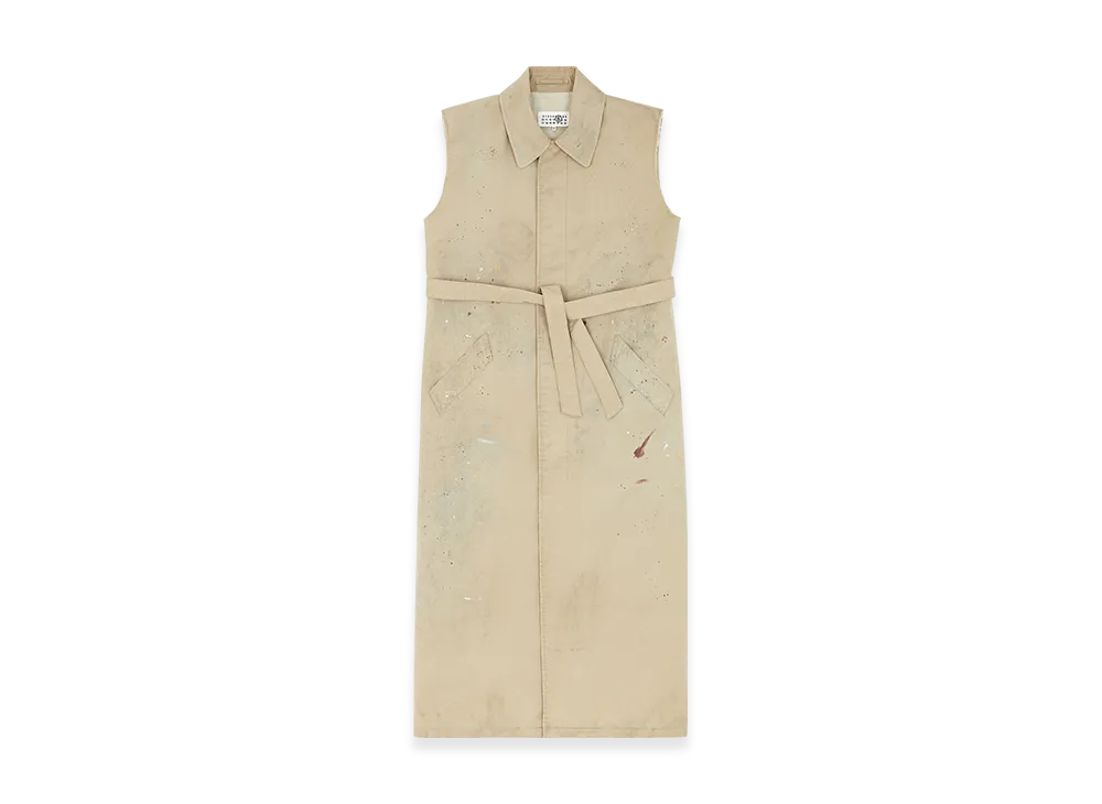 MM6 Maison Margiela Women's Sleeveless Trench Coat "Pink Beige"