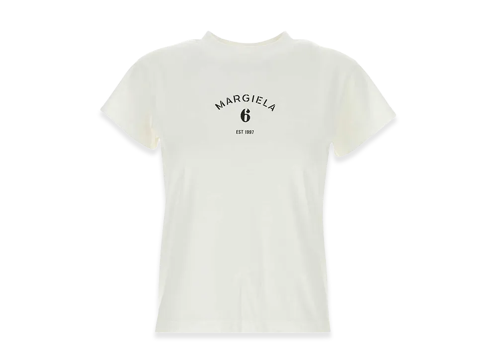MM6 Maison Margiela Women's Logo Print T-Shirt "White"
