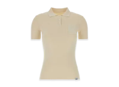 MM6 Maison Margiela Women's Cotton Polo Shirt "Ivory/White"
