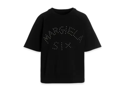 MM6 Maison Margiela Women's Logo Short Sleeve Sweatshirt "Black"
