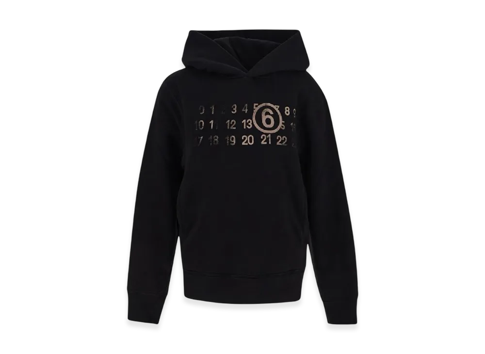 MM6 Maison Margiela Numeric Logo Hooded Sweatshirt "Black"