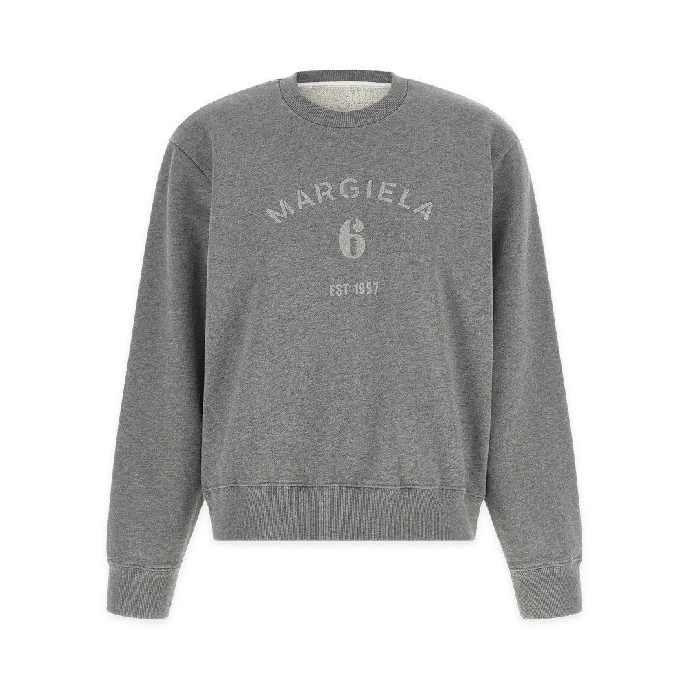 MM6 Maison Margiela Women's Logo Print Sweatshirt "Gray"