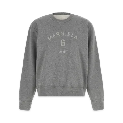 MM6 Maison Margiela Women's Logo Print Sweatshirt "Gray"