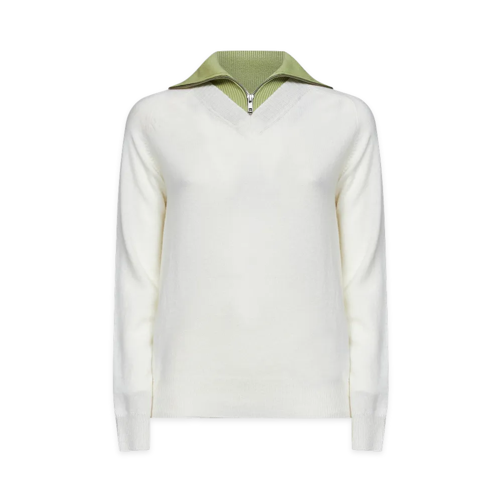 MM6 Maison Margiela Women's Sweaters "Off White/Light Green"