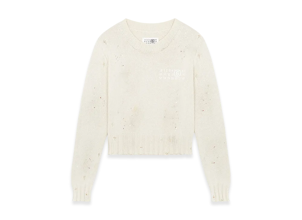 MM6 Maison Margiela Women's Paint Residue Knit "Cream"