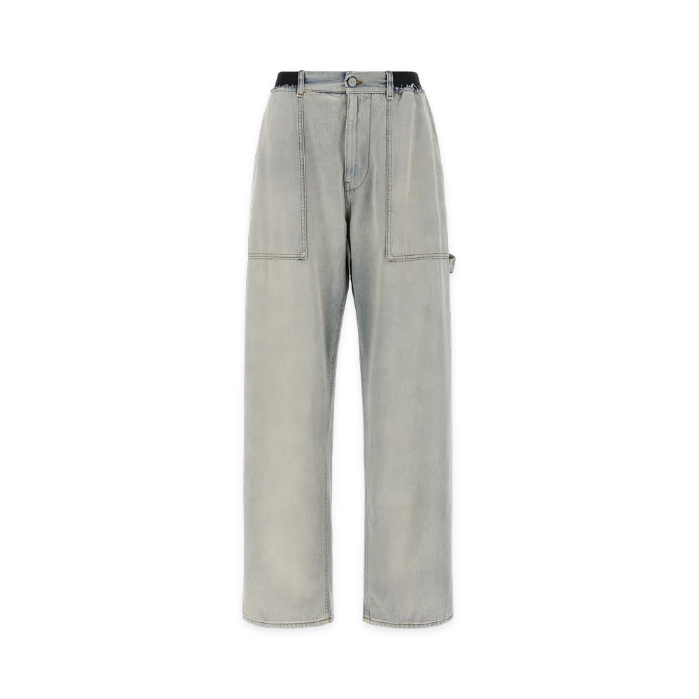 MM6 Maison Margiela Women's Numeric Signature MM6 Jeans "Light Blue"