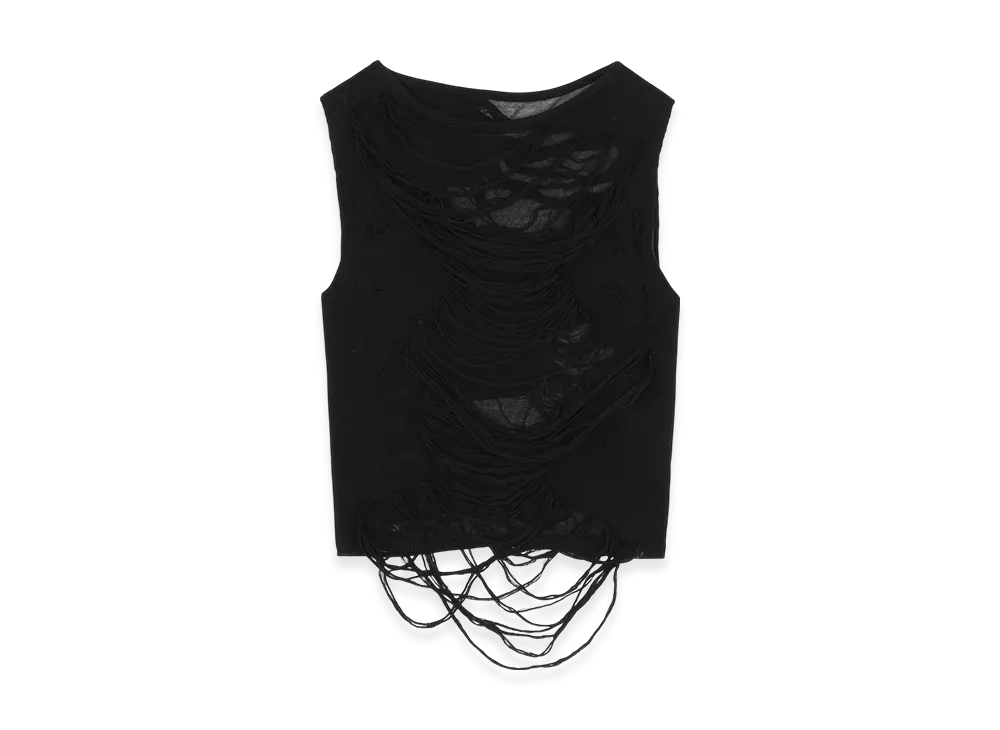 MM6 Maison Margiela Women's Distressed Top "Black"