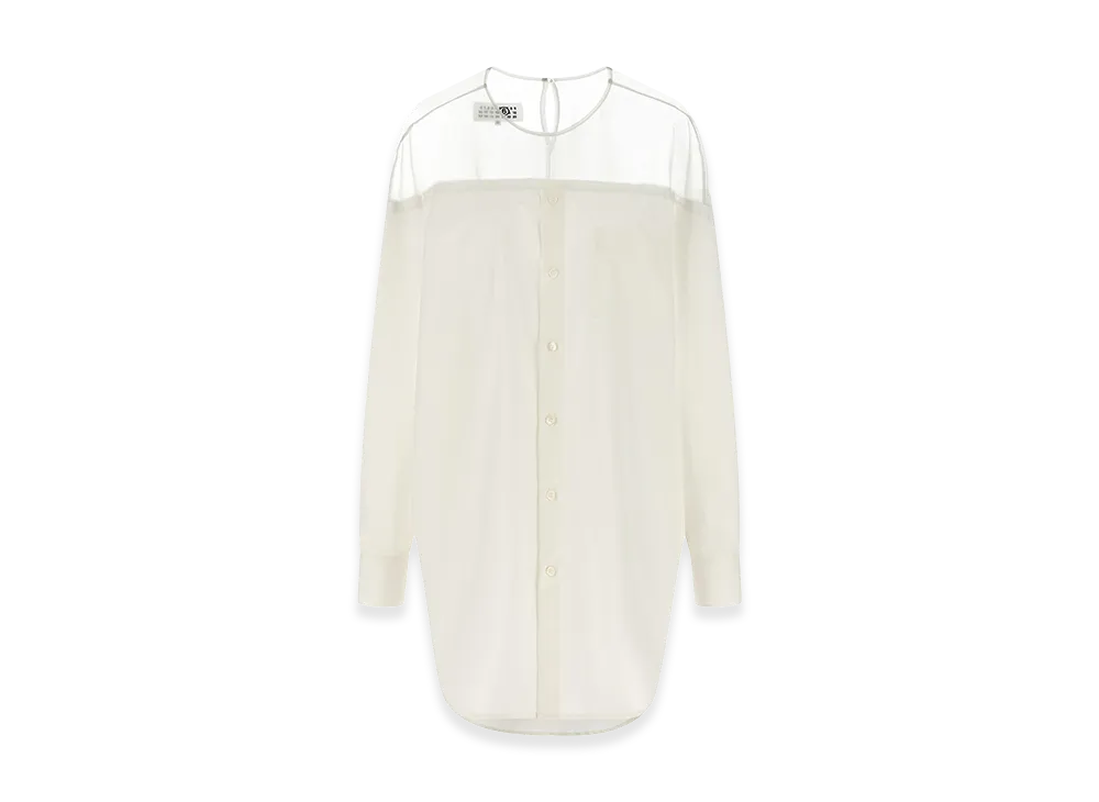 MM6 Maison Margiela Women's Tulle Insert Shirt "White"