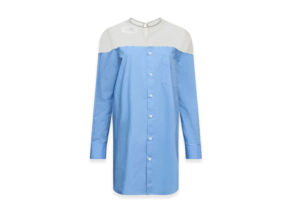MM6 Maison Margiela Women's Tulle Insert Shirt "Light Blue"