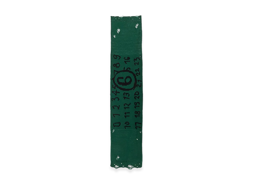 MM6 Maison Margiela Women's Virgin Wool Scarf "Green"
